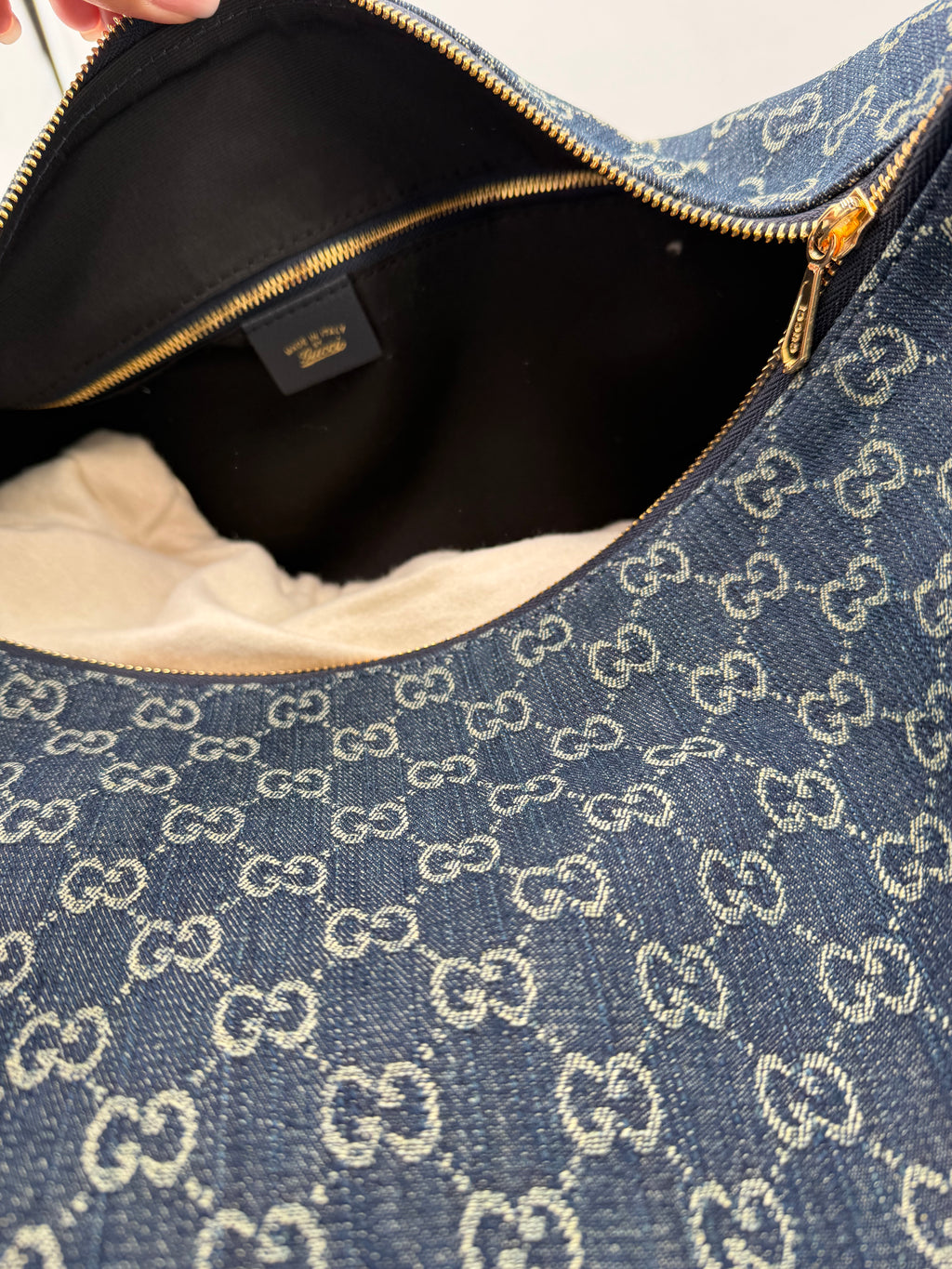 Borsa Clotilde denim 60cm